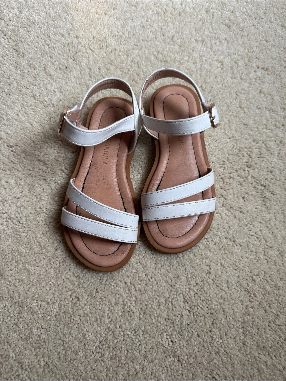 Girls White Strappy Sandals - Comfortable Everyday Kids Shoes
